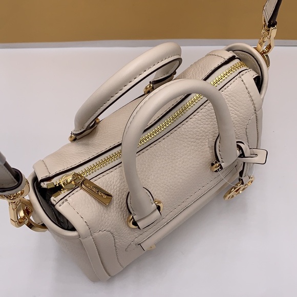 Michael Kors Carine Extra-Small Pebbled Leather Satchel Crossbody  Light Cream - Picture 7 of 16